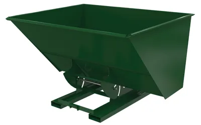 Vestil Steel Heavy Duty No Bump & Dump Hopper 3 Cubic Yard 6000 Lb. Capacity Hunter Green