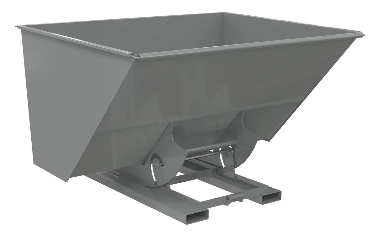 Vestil D-300-HD-NB-GY-SG d-style hoppers, no bump & dump