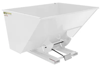 Vestil Steel Heavy Duty Self Dumping Hopper 3 Cubic Yard 6000 Lb. Capacity White