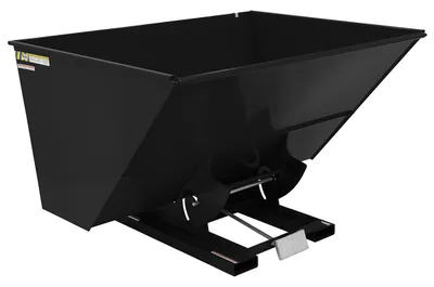Vestil Steel Light Duty Self Dumping Hopper 3 Cubic Yard 2000 Lb. Capacity Semi Gloss Black