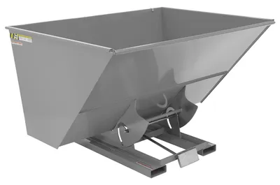 Vestil Steel Light Duty Self Dumping Hopper 3 Cubic Yard 2000 Lb. Capacity Machine Gray