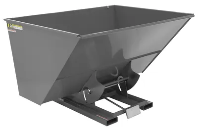 Vestil Steel Light Duty Self Dumping Hopper 3 Cubic Yard 2000 Lb. Capacity Battleship Gray