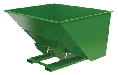 Vestil Steel Light Duty No Bump & Dump Hopper 3 Cubic Yard 2000 Lb. Capacity Tractor Green