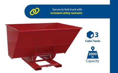 Vestil D-300-LD-NB-SR d-style hoppers, no bump & dump feature highlights