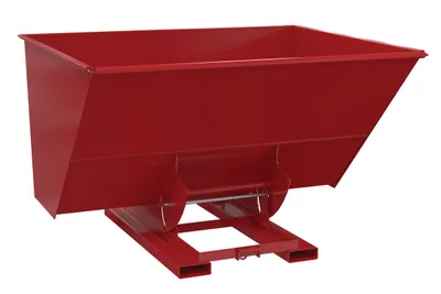 Vestil Steel Light Duty No Bump & Dump Hopper 3 Cubic Yard 2000 Lb. Capacity Soda Red