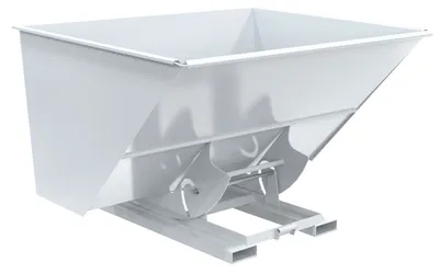 Vestil Steel Light Duty No Bump & Dump Hopper 3 Cubic Yard 2000 Lb. Capacity White
