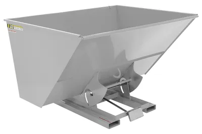 Vestil Steel Light Duty Self Dumping Hopper 3 Cubic Yard 2000 Lb. Capacity Silver Lining