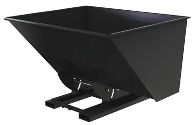 Vestil Steel Medium Duty No Bump & Dump Hopper 3 Cubic Yard 4000 Lb. Capacity Semi Gloss Black