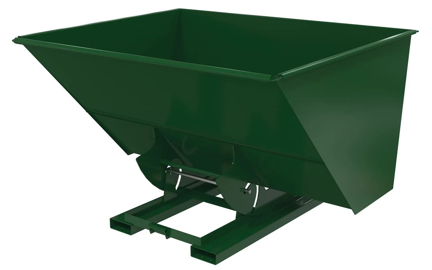Vestil D-300-MD-NB-GRN-H d-style hoppers, no bump & dump