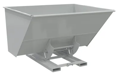 Vestil Steel Medium Duty No Bump & Dump Hopper 3 Cubic Yard 4000 Lb. Capacity Machine Gray