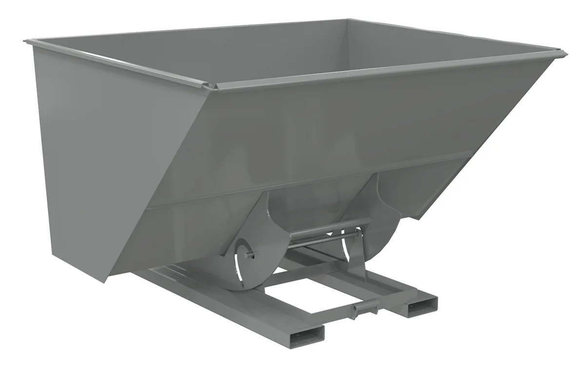 Vestil D-300-MD-NB-GY-SG d-style hoppers, no bump & dump