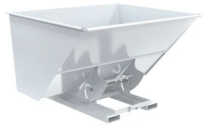 Vestil Steel Medium Duty No Bump & Dump Hopper 3 Cubic Yard 4000 Lb. Capacity White