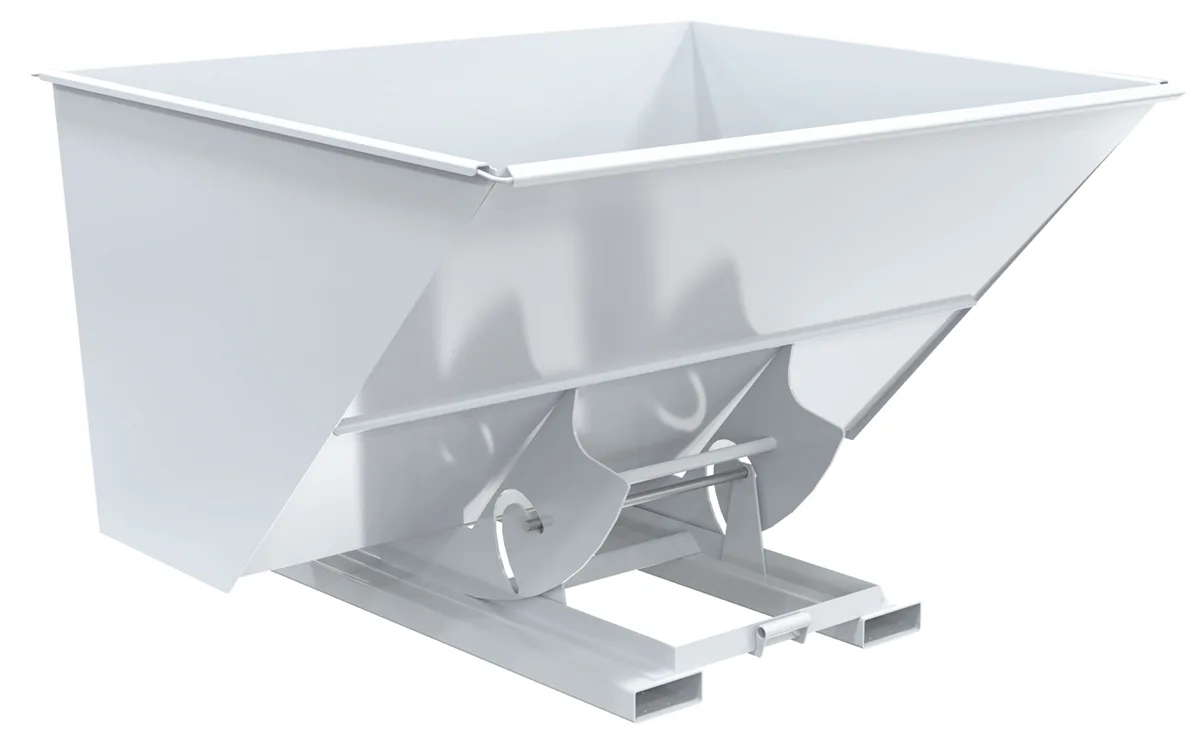 Vestil D-300-MD-NB-WHT d-style hoppers, no bump & dump