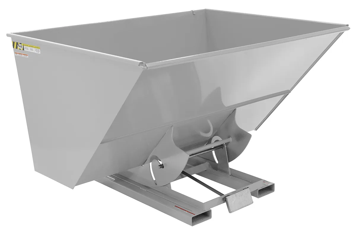 Vestil D-300-MD-SL d style - self-dumping steel hoppers with bumper release