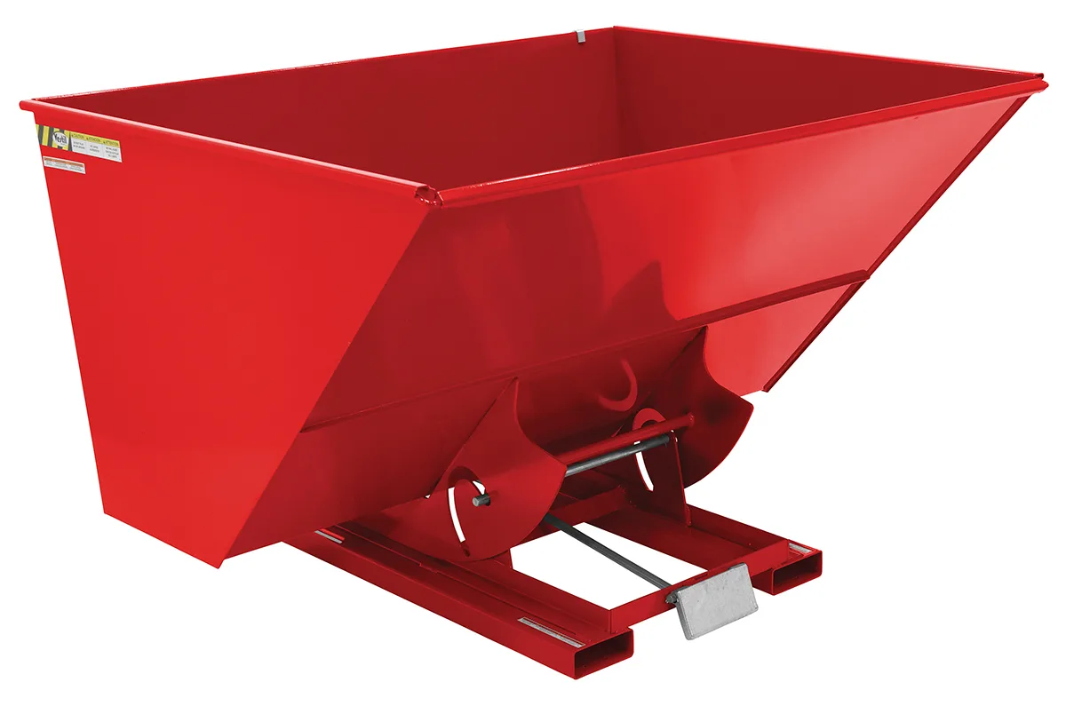 Vestil D-300-MD-SR d style - self-dumping steel hoppers with bumper release