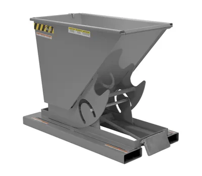 Vestil Steel Heavy Duty Self Dumping Hopper 1/3 Cubic Yard 6000 Lb. Capacity Battleship Gray