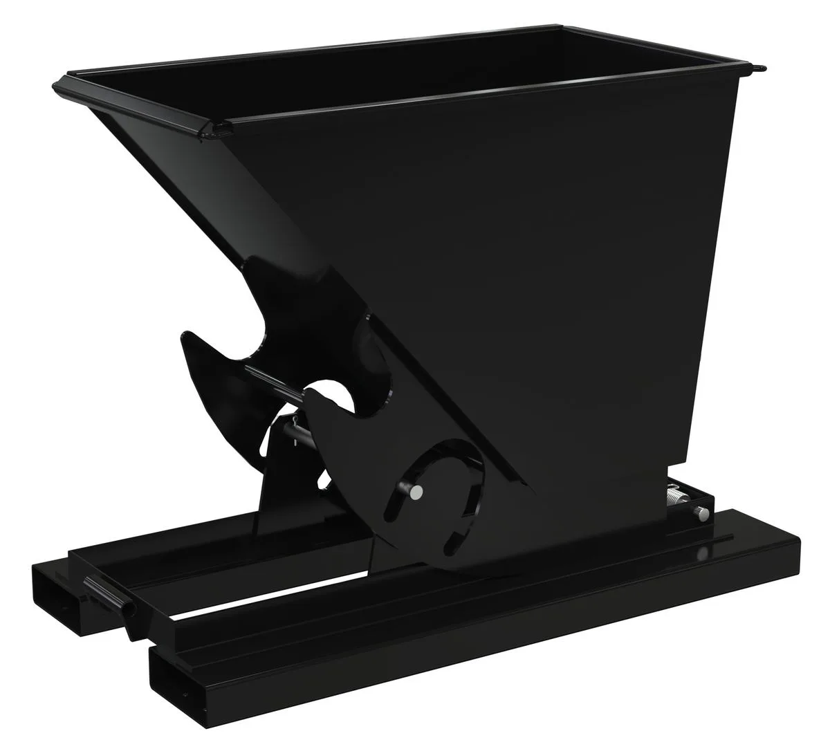 Vestil D-33-HD-NB-BLK-SG d-style hoppers, no bump & dump