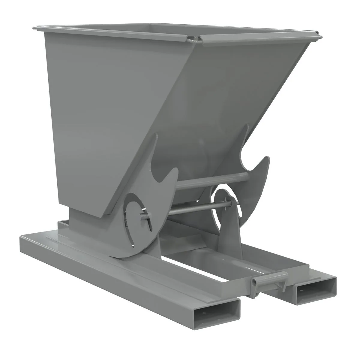 Vestil D-33-HD-NB-GY-SG d-style hoppers, no bump & dump