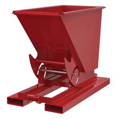 Vestil Steel Heavy Duty No Bump & Dump Hopper 1/3 Cubic Yard 6000 Lb. Capacity Soda Red