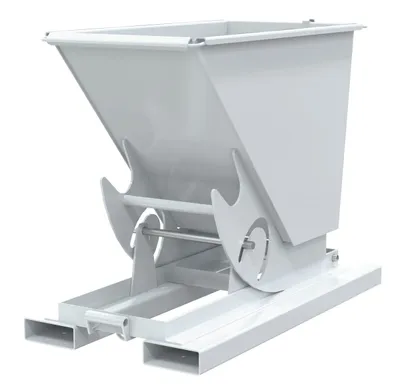 Vestil Steel Heavy Duty No Bump & Dump Hopper 1/3 Cubic Yard 6000 Lb. Capacity White
