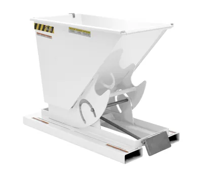 Vestil Steel Heavy Duty Self Dumping Hopper 1/3 Cubic Yard 6000 Lb. Capacity White