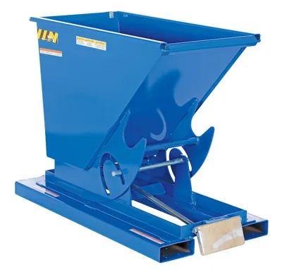 Vestil Steel Light Duty Self Dumping Hopper 1/3 Cubic Yard 2000 Lb. Capacity Blue