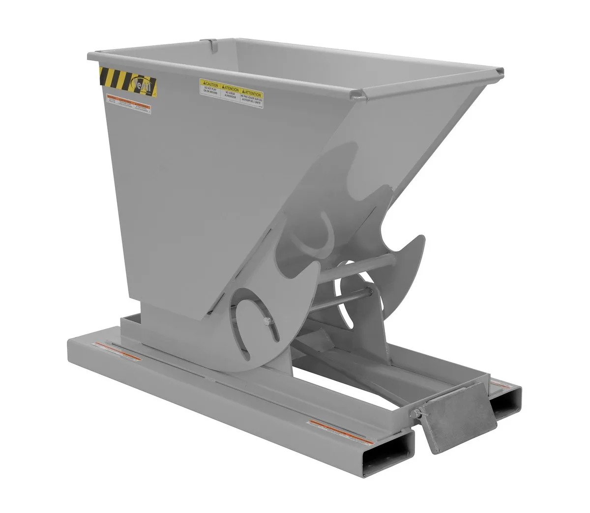 Vestil D-33-LD-GY-MG d style - self-dumping steel hoppers with bumper release