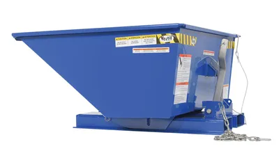Vestil Steel Low Profile Self Dumping Hopper .33 Cubic Yards 2,000 lb. Capacity Blue
