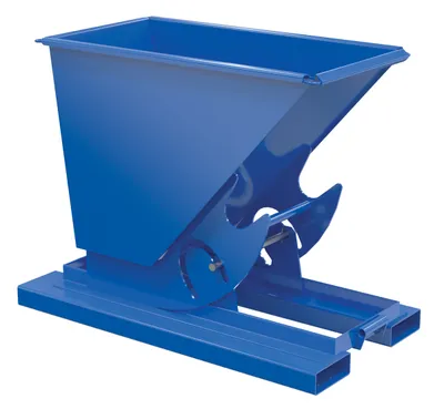 Vestil Steel Light Duty No Bump & Dump Hopper 1/3 Cubic Yard 2000 Lb. Capacity Blue