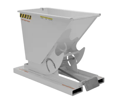 Vestil Steel Light Duty Self Dumping Hopper 1/3 Cubic Yard 2000 Lb. Capacity Silver Lining