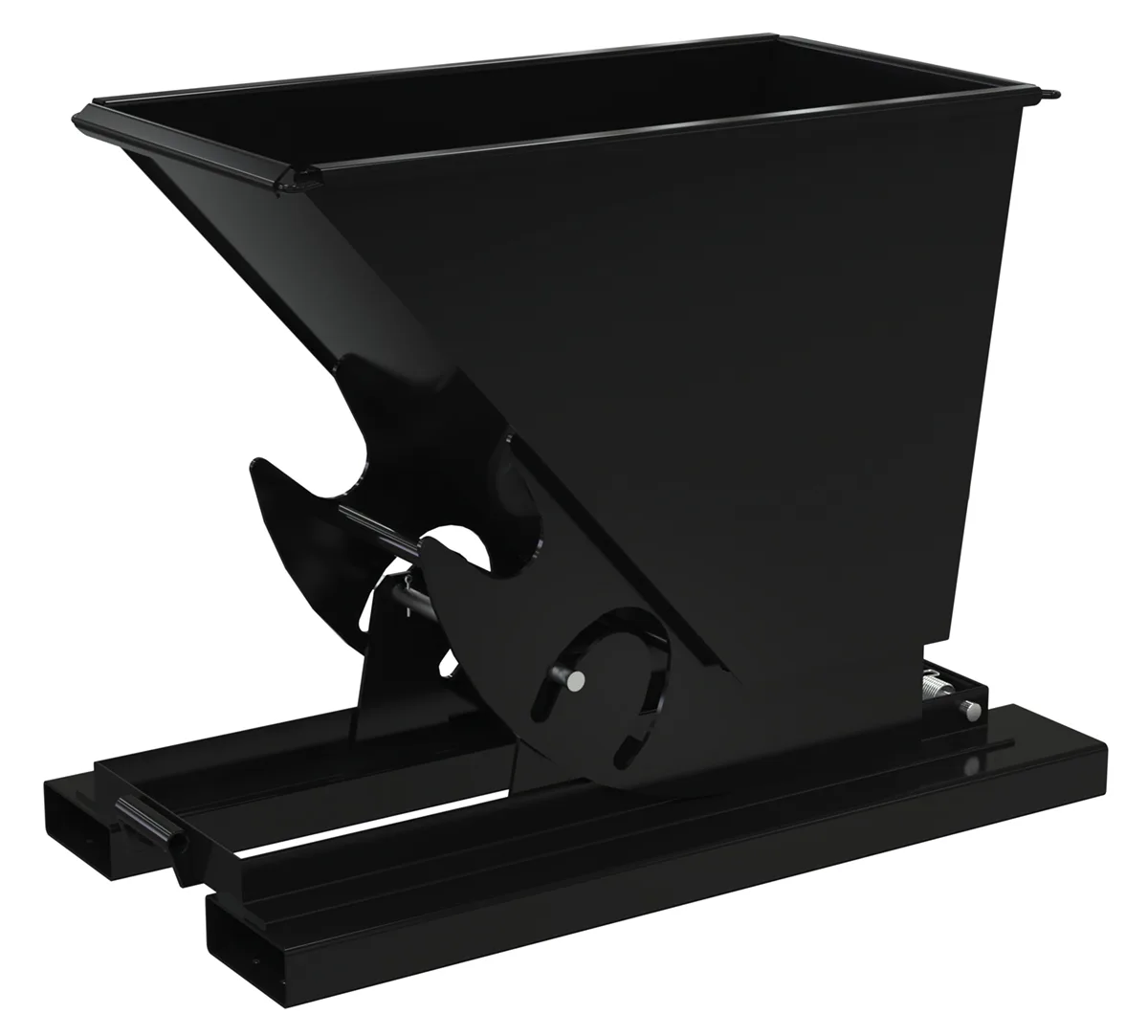 Vestil D-33-MD-NB-BLK-SG d-style hoppers, no bump & dump