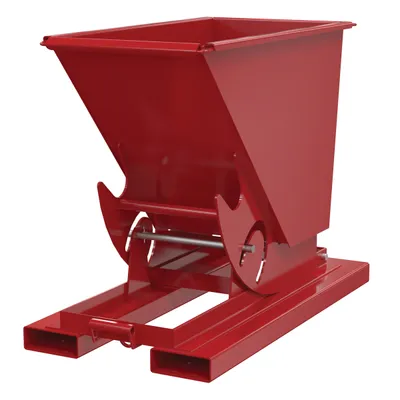Vestil Steel Medium Duty No Bump & Dump Hopper 1/3 Cubic Yard 4000 Lb. Capacity Soda Red