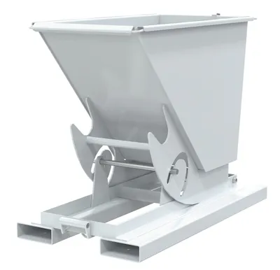 Vestil Steel Medium Duty No Bump & Dump Hopper 1/3 Cubic Yard 4000 Lb. Capacity White