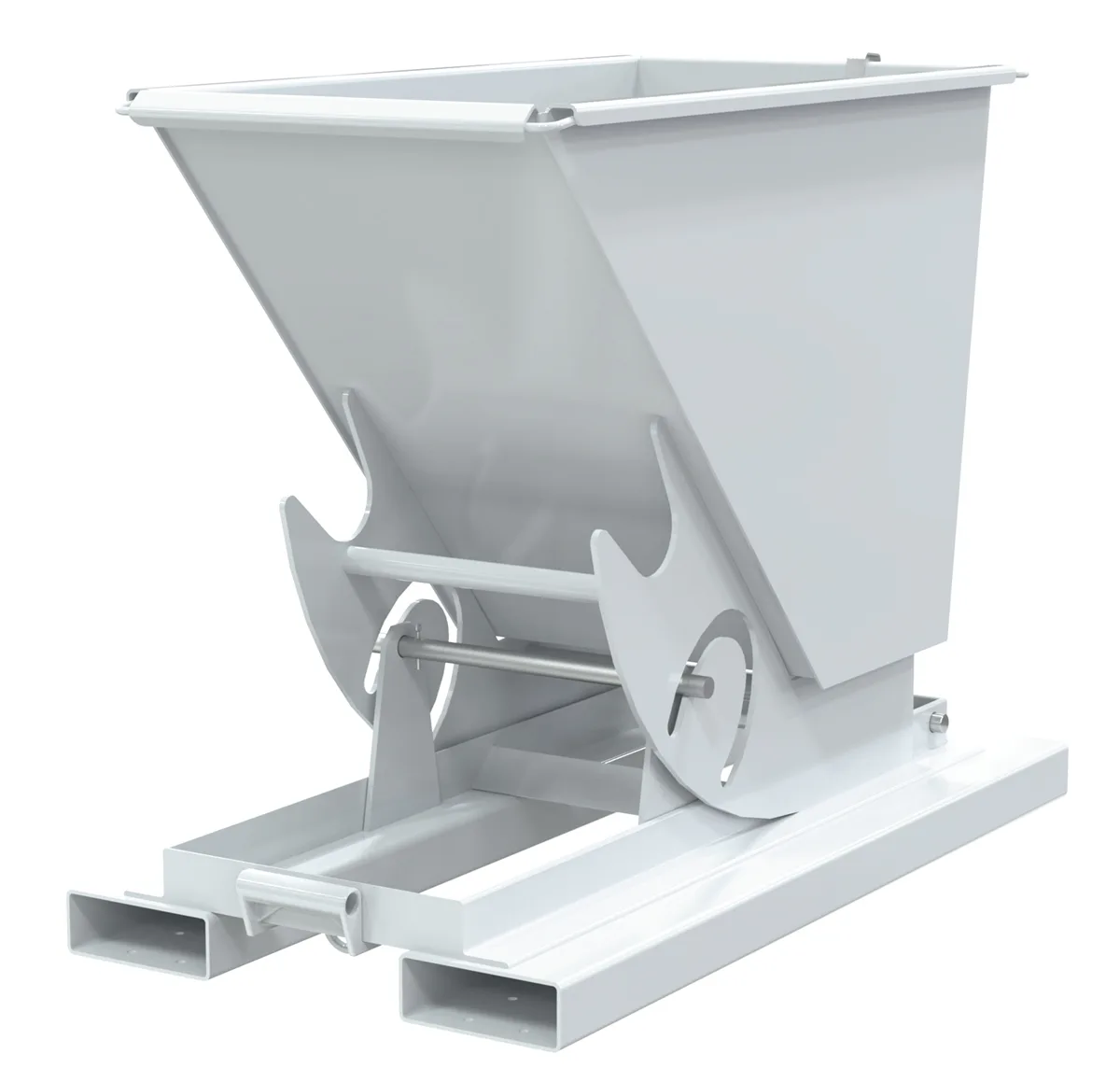 Vestil D-33-MD-NB-WHT d-style hoppers, no bump & dump