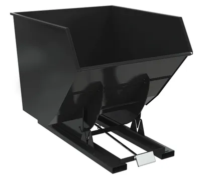 Vestil Steel Heavy Duty Self Dumping Hopper 3-1/2 Cubic Yard 6000 Lb. Capacity Semi Gloss Black