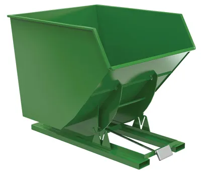 Vestil Steel Heavy Duty Self Dumping Hopper 3-1/2 Cubic Yard 6000 Lb. Capacity Green