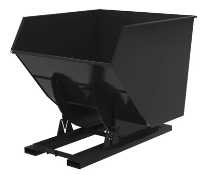 Vestil Steel Heavy Duty No Bump & Dump Hopper 3-1/2 Cubic Yard 6000 Lb. Capacity Semi Gloss Black