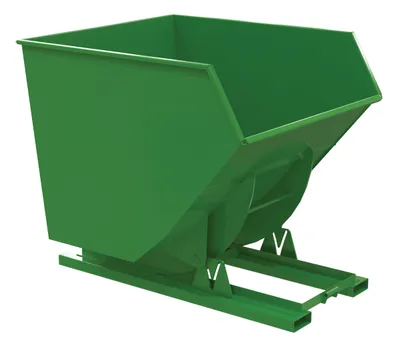 Vestil Steel Heavy Duty No Bump & Dump Hopper 3-1/2 Cubic Yard 6000 Lb. Capacity Tractor Green
