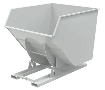Vestil Steel Heavy Duty No Bump & Dump Hopper 3-1/2 Cubic Yard 6000 Lb. Capacity Machine Gray