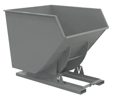 Vestil Steel Heavy Duty No Bump & Dump Hopper 3-1/2 Cubic Yard 6000 Lb. Capacity Battleship Gray
