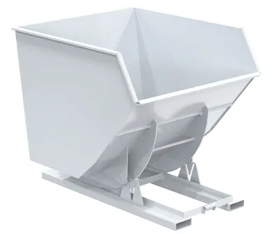 Vestil Steel Heavy Duty No Bump & Dump Hopper 3-1/2 Cubic Yard 6000 Lb. Capacity White