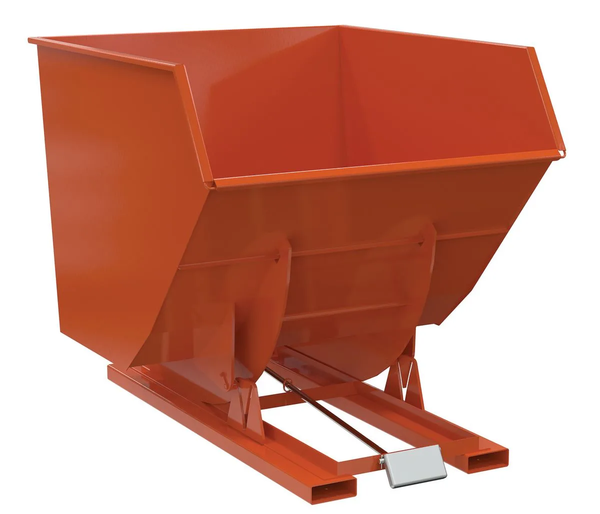 Vestil D-350-HD-ORG-C d style - self-dumping steel hoppers with bumper release