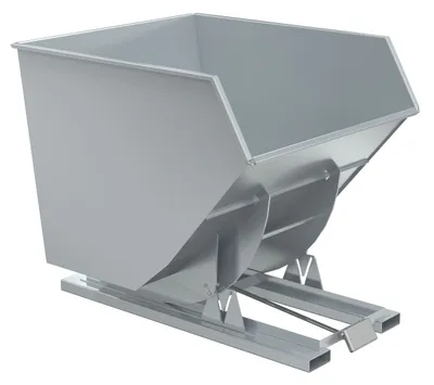 Vestil Steel Heavy Duty Self Dumping Hopper 3-1/2 Cubic Yard 6000 Lb. Capacity Silver Lining