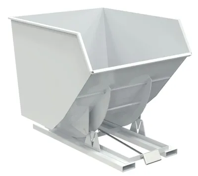 Vestil Steel Heavy Duty Self Dumping Hopper 3-1/2 Cubic Yard 6000 Lb. Capacity White