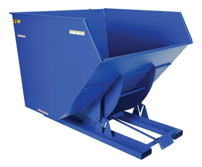Vestil Steel Heavy Duty Self Dumping Hopper 4 Cubic Yard 6000 Lb. Capacity Blue