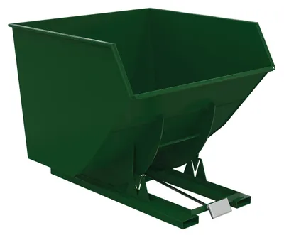 Vestil Steel Heavy Duty Self Dumping Hopper 4 Cubic Yard 6000 Lb. Capacity Hunter Green