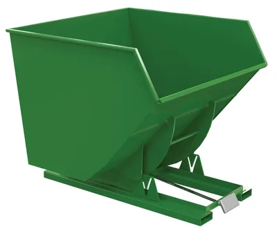 Vestil Steel Heavy Duty Self Dumping Hopper 4 Cubic Yard 6000 Lb. Capacity Green