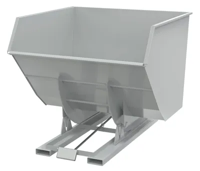 Vestil Steel Heavy Duty Self Dumping Hopper 4 Cubic Yard 6000 Lb. Capacity Machine Gray