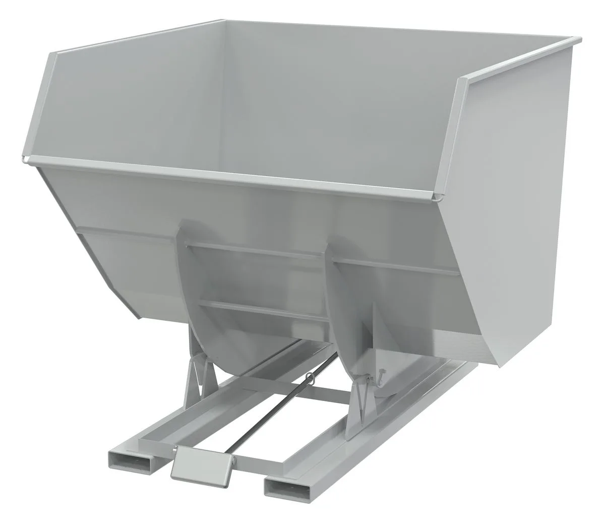 Vestil D-400-HD-GY-MG d style - self-dumping steel hoppers with bumper release