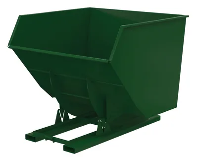 Vestil Steel Heavy Duty No Bump & Dump Hopper 4 Cubic Yard 6000 Lb. Capacity Hunter Green